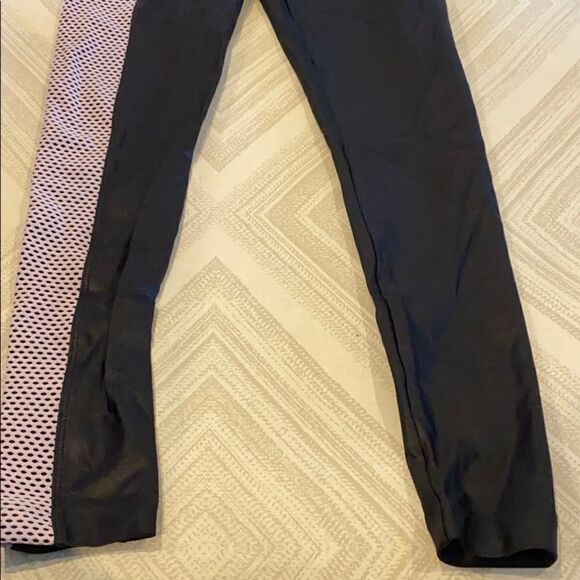 Koral Black Leggings with Light Pink Mesh Panel - Picture 4 of 7